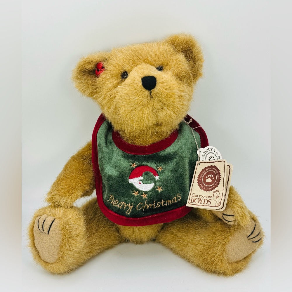 Boyds Bear Plush 912057 BABY NOEL 12" Jointed Bib Beary Christmas With Tag 2001